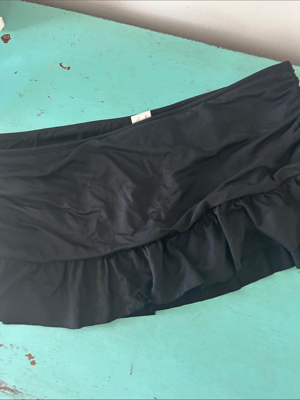 Liz Claiborne Black Swim Skirt with Ruffle Hem